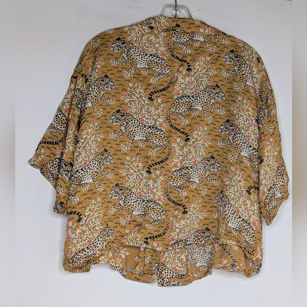 Printfresh Gold Leopard Bagheera Button Down Paja… - image 3